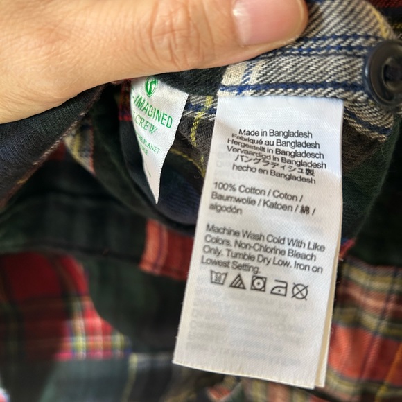 BNWT J. CREW Midweight flannel workshirt in patchwork - size S - Picture 5 of 5
